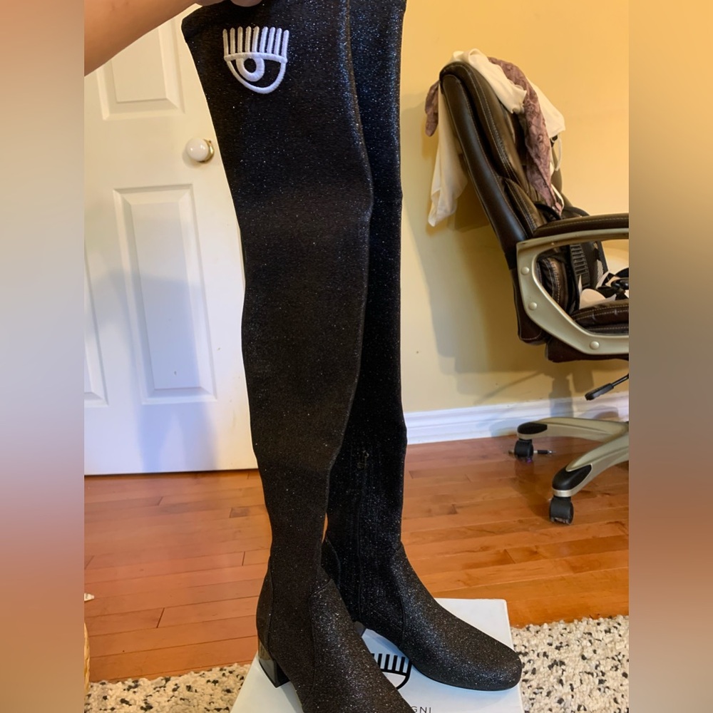 Chiara Ferragni Sparkle Thigh High Boots/ size 39